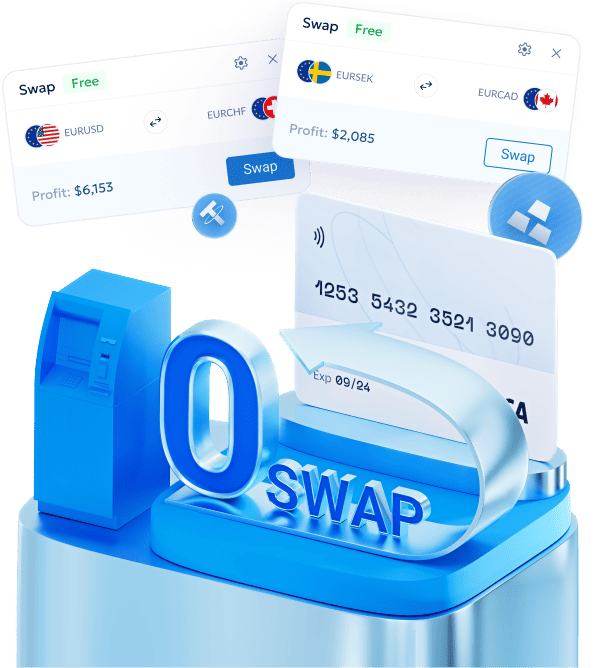 platform with swap zero text, behind them visa card, exchange atm