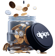 3d icon glass jar filled with coins