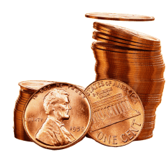 3d icon two stack of coin lincoln cent