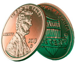 3d coin cent lincoln front and back side